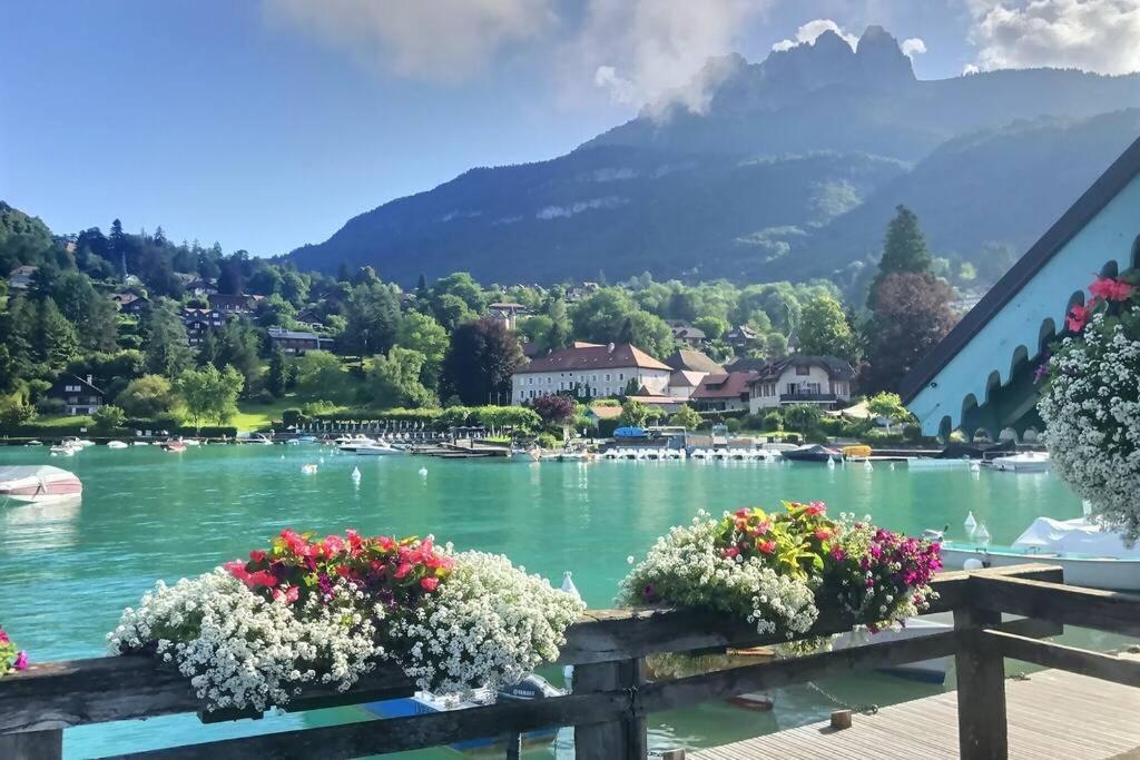 Tres Bel Appartement En Rez De Jardin, Talloires Bagian luar foto